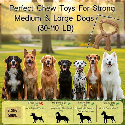 Chew Buddy – Durable Natural Rubber Dog Chew Toy for Medium & Large Dogs (30–110 lb) – Eco-Friendly, Teeth Cleaning, Tough Toy for Strong Chewers, for Dogs