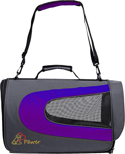 Pawer 18” x 11”x 11” Soft-Sided Foldable Airline Approved Pet Carrier for Cat, Puppy and Small Dog, Washable 600D Oxford Fabric, with Handle and Strap for Carry, Multiple Colors Available