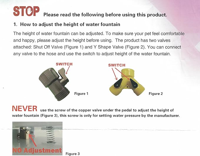 Piepea Brass Valve Outdoor Dog/Pet Water Fountain, Step On Dog/Pet Water Dispenser System for Fresh Water, Upgraded Version providing Constant Stream,41" Hose