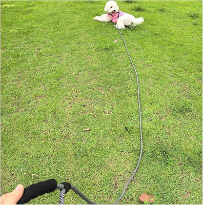 MayPaw Heavy Duty Rope Dog Leash, 6/8/10/15/20/30 FT Long Dog Leash Nylon Pet Lead, Soft Padded Handle Thick Lead Leashes for Large Medium Dogs Training (15ft * 1/2", Purple)
