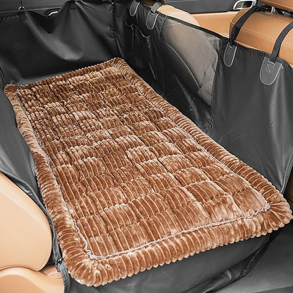 HiPetpy Backseat Dog Bed Mat for Car, Non-Slip Dog Bed for Car Back Seat, Soft & Cozy Dogs Blanket, Washable Travel Pet Mat Seat Protector for Cars, SUVs, Trucks
