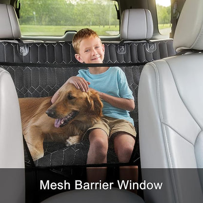 Magnelex Dog Car Seat Cover. 6-in-1 Dog Hammock for Cars, Trucks & SUVs. Seat Cover for Back Seat with Mesh Window. Waterproof and Nonslip Back Seat Pet Cover for Dogs, Large Size