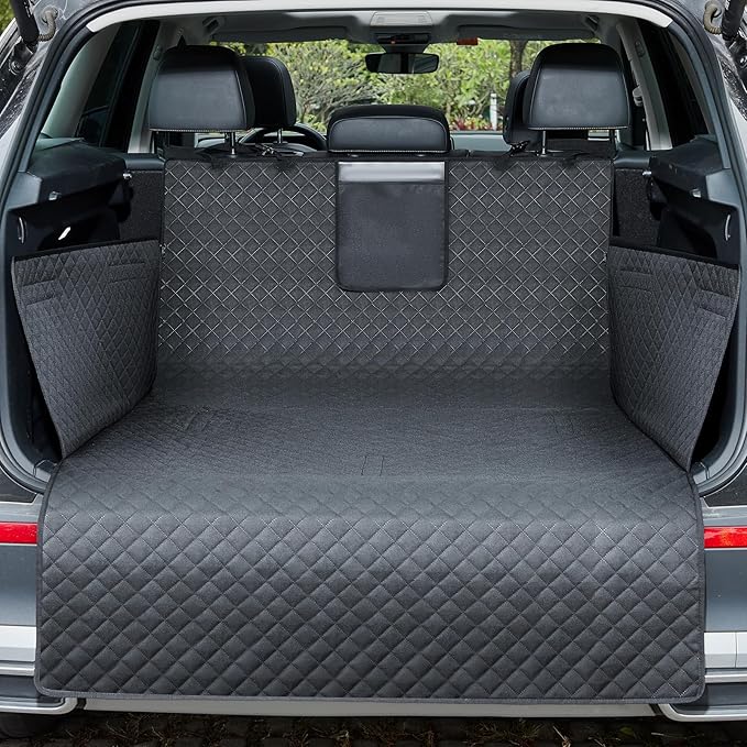 Lekereise SUV Cargo Liner for Dogs, 600D Heavy Duty Waterproof Dog Trunk Mat - Non-Slip Cargo Mat for SUV/Truck 53.15"x78.74", Fit Large Dogs & Multi-Pet Families, Foldable and Machine Washable-Black