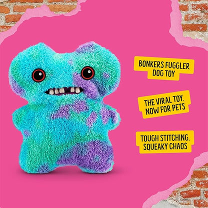 Bonkers Fuggler Gap Tooth Mcgoo Squeaky & Plush Dog Toy for Playtime, Blue, 8 inches