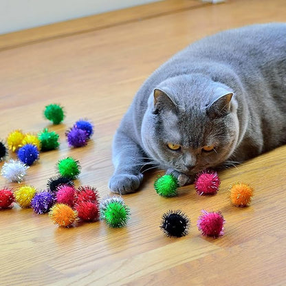 Youngever 30 Pack Sparkle Balls - Interactive Cat & Kitten Toys