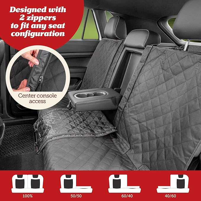 Lusso Dog Car Seat Cover and Car Trash Can- Waterproof Seat Cover and Leak Proof Trash Can - Organize and Clean Your Car