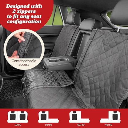 Lusso Dog Car Seat Cover and Car Trash Can- Waterproof Seat Cover and Leak Proof Trash Can - Organize and Clean Your Car