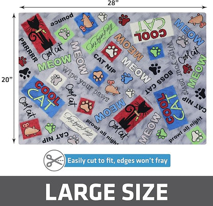 Drymate Cat Litter Box Mat, Litter Trapping Mat, Waterproof, Urine-Proof, Absorbent, Machine Washable, Soft on Paws, Contains Mess, Protects Floors, Kitten Supplies, Multicolor, 20x28