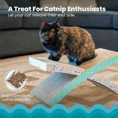 Catstages Easy Life Hammock Cat Lounger & Scratcher – Elevated Spot with Catnip, Comfortable & Multifunctional Design, Supports Cats Up to 20lbs