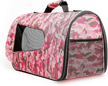Pawer 18” x 11”x 11” Soft-Sided Foldable Airline Approved Pet Carrier for Cat, Puppy and Small Dog, Washable 600D Oxford Fabric, with Handle and Strap for Carry, Multiple Colors Available