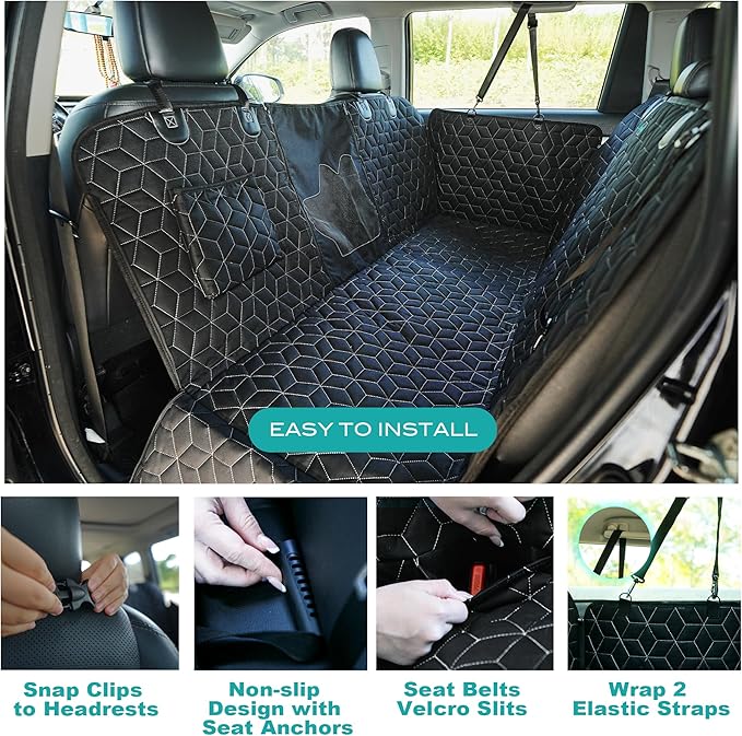 Dog Seat Covers for SUV Back Seat,100% Waterproof Dog Hammock for Car, 600D Heavy Durable Backseat Cover for Dogs in Car, Back Seat Cover for Midsize SUV Highlander/Pilot/Outback/Explorer/Cherokee