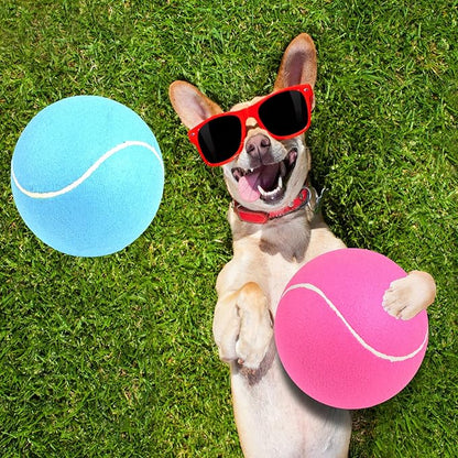 Giant Tennis Ball for Dogs of 2 Pack - 9.5 inch Pink and Blue Large Dog Toy Inflatable Multipurpose Jumbo Tennis Ball Toys for Kids Interactive Play Outside Inside Training