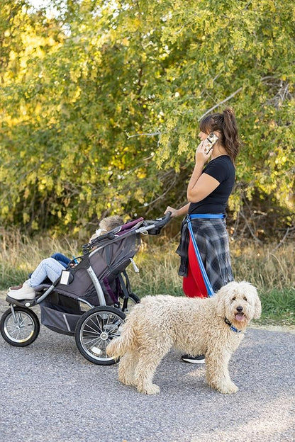 Pet Products Hands Free Dog Leash, Around The Waist, Crossbody, Solid Handle, Heavy Duty, (Black)