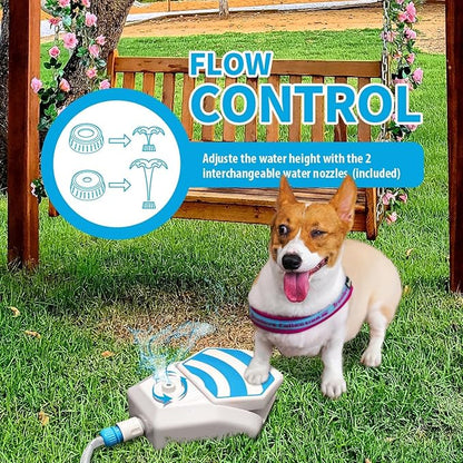 ALL FOR PAWS Outdoor Paw Activated Dog Water Fountain, Step On Dog Water Dispenser, Dog Drinking Fountain with Hose Connector, Cooling Water Sprinkler for Yard, Garden & Lawn