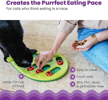 Catstages Nina Ottosson Buggin' Out Puzzle & Play – Interactive Cat Puzzle Feeder for Indoor Cats, 16 Hidden Treat Compartments, Slow Feeder, Durable & Easy-Clean, 13in x 9.5in