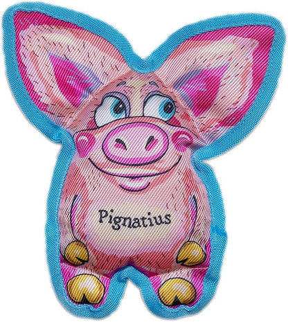Pig Dog Toy | Funny Pignatius Dog Toy | Durable Squeaky | Rugged Chew Pig Toy | Small | 5"