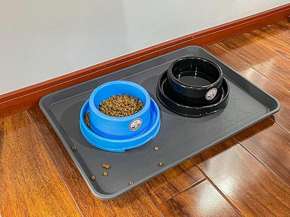 PetLike Boot Tray for Entryway Indoor, Pet Food Mat, 23 x 15.5 inch 2 Packs, Waterproof Rubber Shoe Tray for Indoor and Outdoor, Multi-Purpose Trays for Boots, Shoes, Pets, Garden
