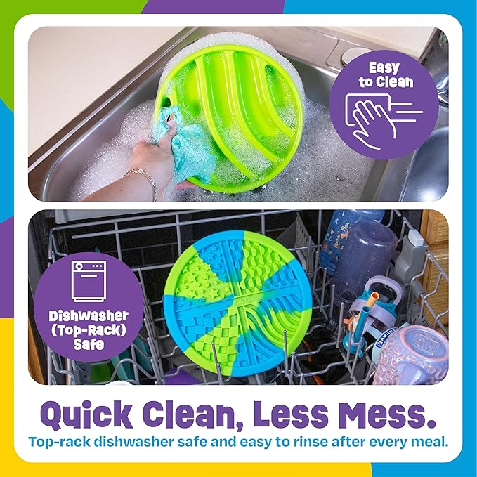 Brightkins Circle Slow Feeder and Lick Mat, Outdoor Puzzle Board, Interactive Dog Toys, Dog Birthday, Enrichment Bowls, Puppy Teething and Chewing, Stimulating Automatic Feeder
