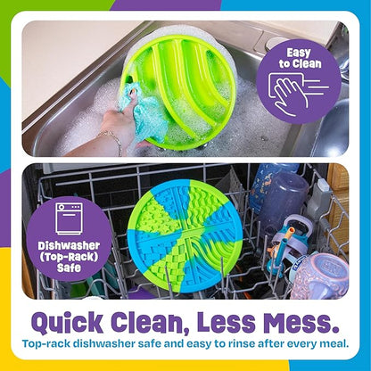 Brightkins Circle Slow Feeder and Lick Mat, Outdoor Puzzle Board, Interactive Dog Toys, Dog Birthday, Enrichment Bowls, Puppy Teething and Chewing, Stimulating Automatic Feeder