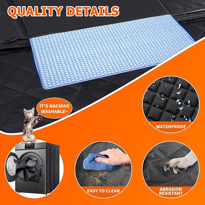 Dog Seat Cover for Cars & SUVs, LSize Dog Seat Cover for Back Seat for 2-4 Large Dogs, 400Lbs Capacity, Waterproof & Non-Slip Back Seat Protector