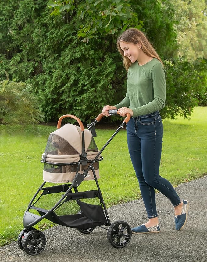 Pet Gear, A Vermont Family Owned Company Since 1936, 3-in-1 Travel System, View 360 Stroller Converts to Carrier and Booster Seat with Easy Click N Go Technology, for Small Dogs & Cats, 4 Colors
