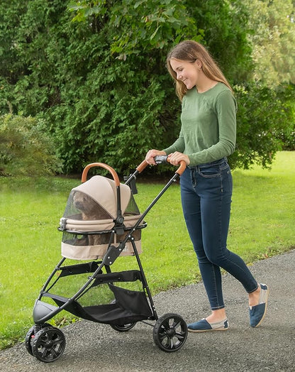 Pet Gear, A Vermont Family Owned Company Since 1936, 3-in-1 Travel System, View 360 Stroller Converts to Carrier and Booster Seat with Easy Click N Go Technology, for Small Dogs & Cats, 4 Colors