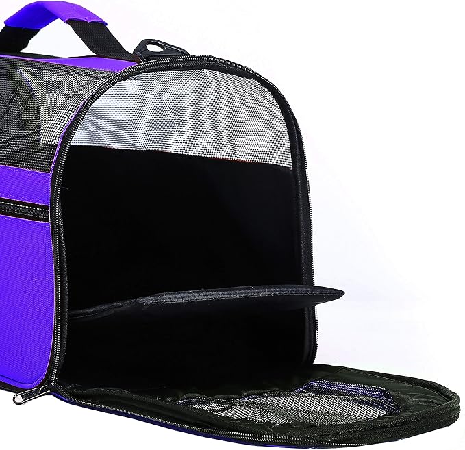 Pawer 18” x 10” x 10”Soft-Sided Foldable Airline Approved Pet Carrier for Cat, Puppy and Small Dog, Washable 600D Oxford Fabric, with Handle and Strap for Carry, Multiple Colors Available