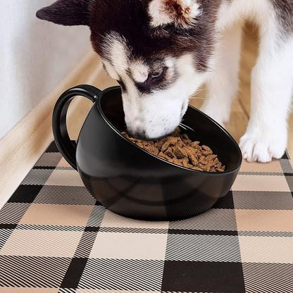 DogBuddy Dog Food Mat - Waterproof Dog Mat for Food and Water, Ultra Absorbent Bowl Placemat for Dogs, Nonslip Pet Feeding Mats, Machine Washable Dogs Mats for Floors (Small, Checkered)