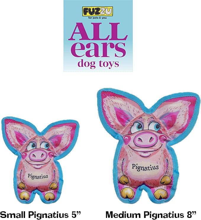 Pig Dog Toy | Funny Pignatius Dog Toy | Durable Squeaky | Rugged Chew Pig Toy | Small | 5"