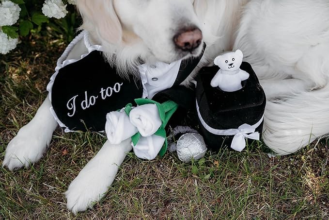 ZippyPaws Wedding Toy - Dog Squeaky Toy to Keep Them Busy, Cute Plush for Small, Medium, & Large Dogs, Stuffed Puppy Toy, Pet Products, Gift for All Breeds, 3 Squeakers - Wedding Bouquet of Roses