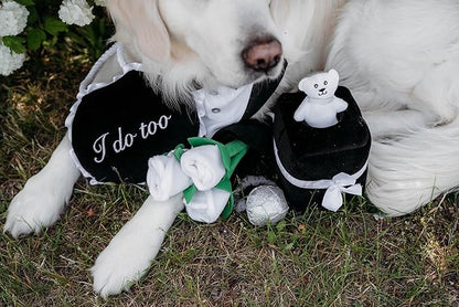 ZippyPaws Wedding Toy - Dog Squeaky Toy to Keep Them Busy, Cute Plush for Small, Medium, & Large Dogs, Stuffed Puppy Toy, Pet Products, Gift for All Breeds, 3 Squeakers - Wedding Bouquet of Roses