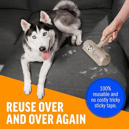 ChomChom Roller Pet Hair Remover – Original Size Reusable Lint Roller for Cat & Dog Hair on Furniture, Couch, Carpet, Car, Rugs & Bedding – Portable, Eco-Friendly (Dog)