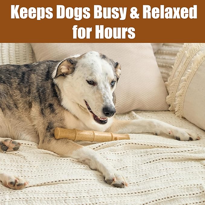 SPOT Bam-Bones Plus Bamboo Stick - Bamboo Fiber & Nylon, Durable Long Lasting Dog Chew for Aggressive Chewers – Great Toy for Adult Dogs & Puppies Under 90lbs, Non-Splintering, 9.5in, Chicken Flavor