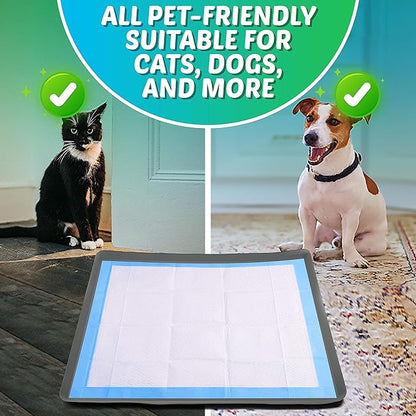TidyFriend 2 Pack Dog Pee Pad Holder Tray Fits for 36” x 36” Wee Wee Pee Pads - Stable Grip, Raised Edges, Quick-Wipe Silicone Surface Dog Potty Tray Holder for Indoor Flooring Protection (Grey)