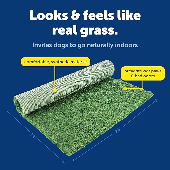 PetSafe Pet Loo Replacement Grass - Feels & Looks Like Real Grass - Drains Urine Quickly - Easy to Clean - Indoor Dog Potty Pad - Medium