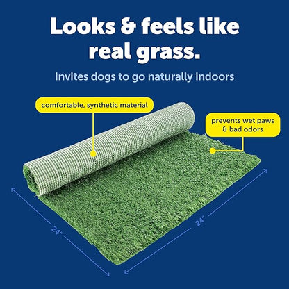 PetSafe Pet Loo Replacement Grass - Feels & Looks Like Real Grass - Drains Urine Quickly - Easy to Clean - Indoor Dog Potty Pad - Medium