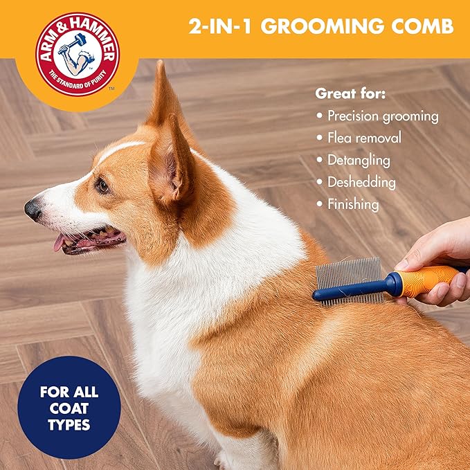 Arm & Hammer Deodorizing Dog Comb with Fragrance Transfer Technology – Scented Dog Grooming Comb for Detangling & Shedding, Dematting Tool For Dogs, Sweet Apple & Rose Scent
