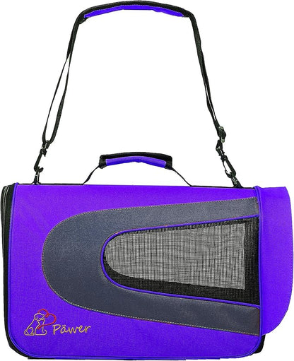 Pawer 18” x 11”x 11” Soft-Sided Foldable Airline Approved Pet Carrier for Cat, Puppy and Small Dog, Washable 600D Oxford Fabric, with Handle and Strap for Carry, Multiple Colors Available