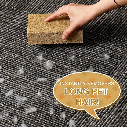 Pet Hair Remover Sponge Cat and Dog Hair Sponge Rubber Pet Fur Lifter Removal Tool, Remove from Furniture, Carpet, Bedding, Clothing, 6.26 x 3.28 x 1.89 Inch(Khaki,1 Pack)