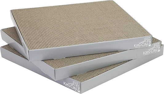 Kitty City Gray Corrugate Scratchers 3-Pack
