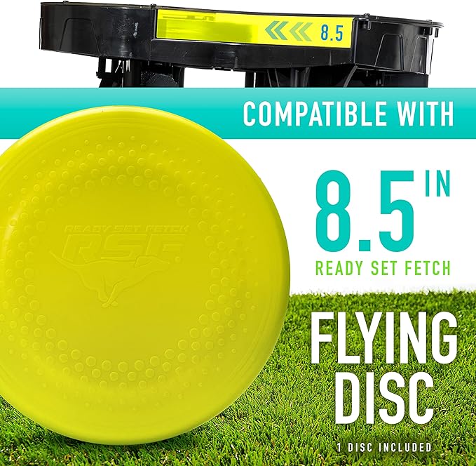 Franklin Pet Supply Co. Automatic Disc Launcher for Dogs - Ready Set Fetch Automatic Disc Tosser Dog Toy for Fetch - Portable Thrower Toy - Battery Powered