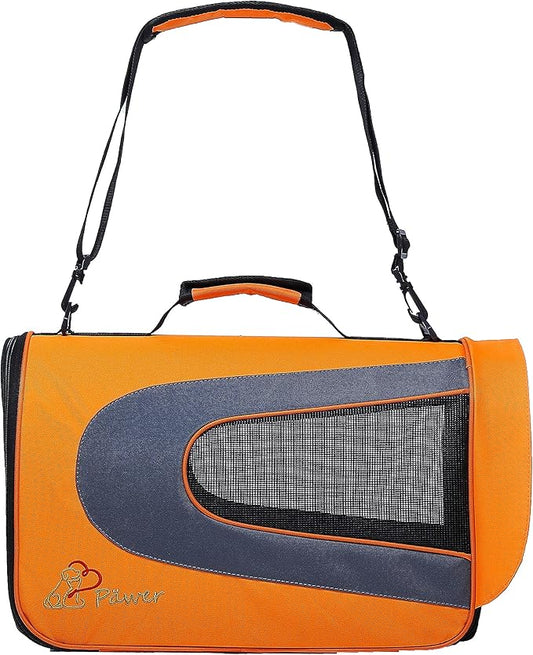 Pawer 18” x 11”x 11” Soft-Sided Foldable Airline Approved Pet Carrier for Cat, Puppy and Small Dog, Washable 600D Oxford Fabric, with Handle and Strap for Carry, Multiple Colors Available