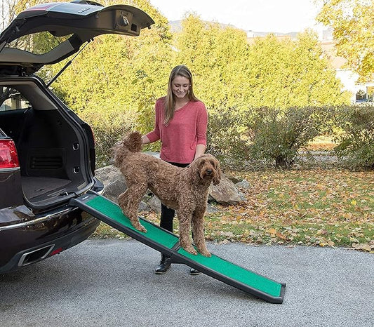 Pet Gear supertraX Ramps for Dogs and Cats, Maximum Traction Surface, Portable/Easy-Fold (No Tools Required), Built in Handle for Travel, 5 Models, 42-71 Inches Long, Supports 150-200lbs