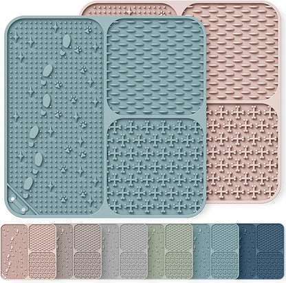 Lick Mat for Dogs(2pcs, Large, 7.9") Easy Clean Silicone Licking Pad Slow Feeder for Pets Cats with Suction Cups, Enrichment Accessories Anxiety Boredom Relief, Keep Them Busy for Bathing