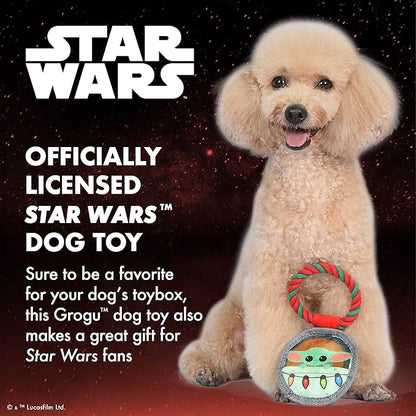 STAR WARS for Pets 4" GROGU Cradle Ornament Flattie Plush Dog Toy | The Mandalorian Holiday Pet Products GROGU | The Child Crinkle Pet Toy | for Pets (FF24155)