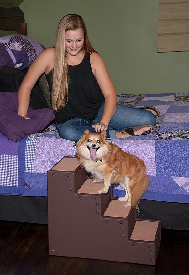 Pet Gear Pet Step IV Pet Stairs for Small Dogs and Cats up to 50 pounds, Lightweight, No Tools Required, 13 Colors to Choose from, Chocolate