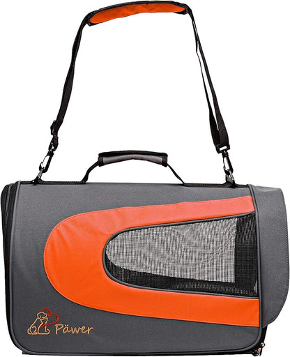 Pawer 18” x 11”x 11” Soft-Sided Foldable Airline Approved Pet Carrier for Cat, Puppy and Small Dog, Washable 600D Oxford Fabric, with Handle and Strap for Carry, Multiple Colors Available