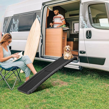 Folding Dog Ramp for Car 61 Inches Dog Ramps for Large Dogs Non-Slip Surface Portable Dog Car Ramp for SUV Car & Truck Outdoor Pet Ramp