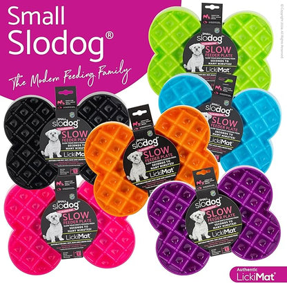 LickiMat Small Slodog Suitable for Wet Food, Raw Food, Kibble and Treats. Perfect Feeder for Small and Medium-Sized Dogs. No Gulp and No Frustration. (Pink)