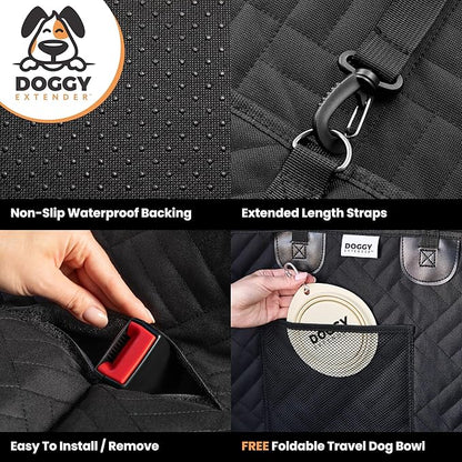 Premium Truck Dog Seat Cover, Extra Strength Honeycomb Hard Bottom Holds 400lbs, Dog Back Seat Extender, Waterproof, Anti-Scratch, Safer, Back Seat Pet Cover for Dogs Upgraded 2025 Materials!